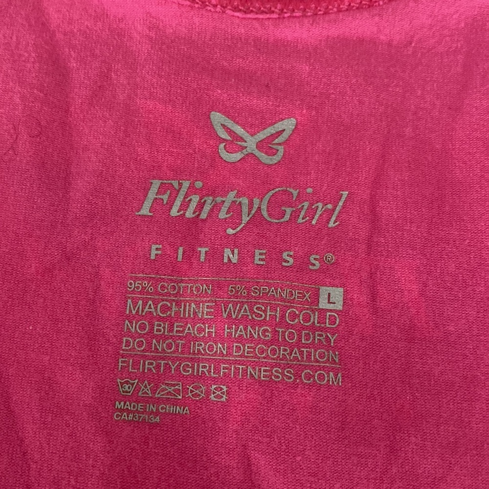Flirty Girl Fitness fitted tank top. Pink Women’s Large - Picture 3 of 4